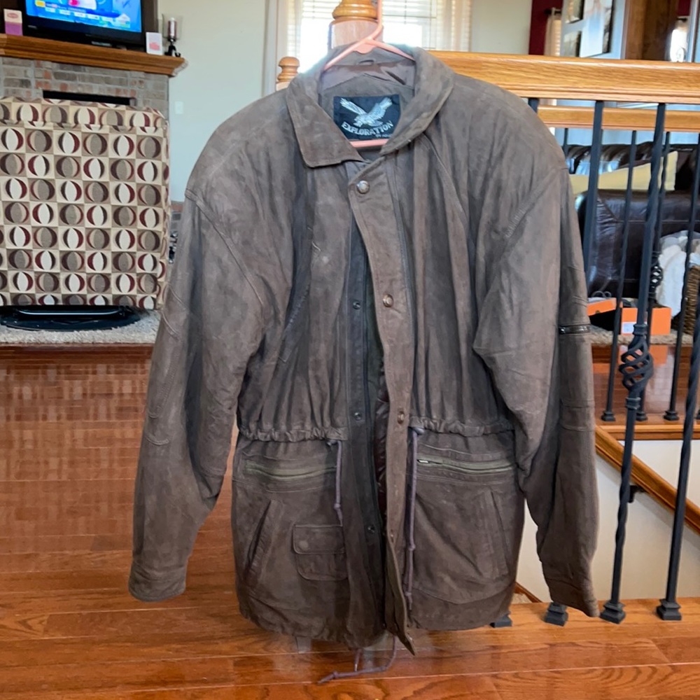 Vintage distressed genuine leather Exploration leather jackets for men Large 31”